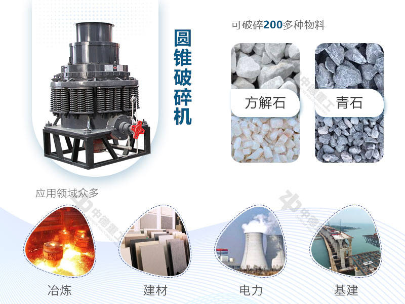 圓錐破能處理多種物料，且應(yīng)用領(lǐng)域廣泛